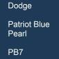 Preview: Dodge, Patriot Blue Pearl, PB7.